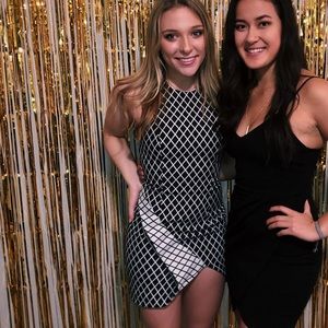 Black and White Asymmetrical Dress